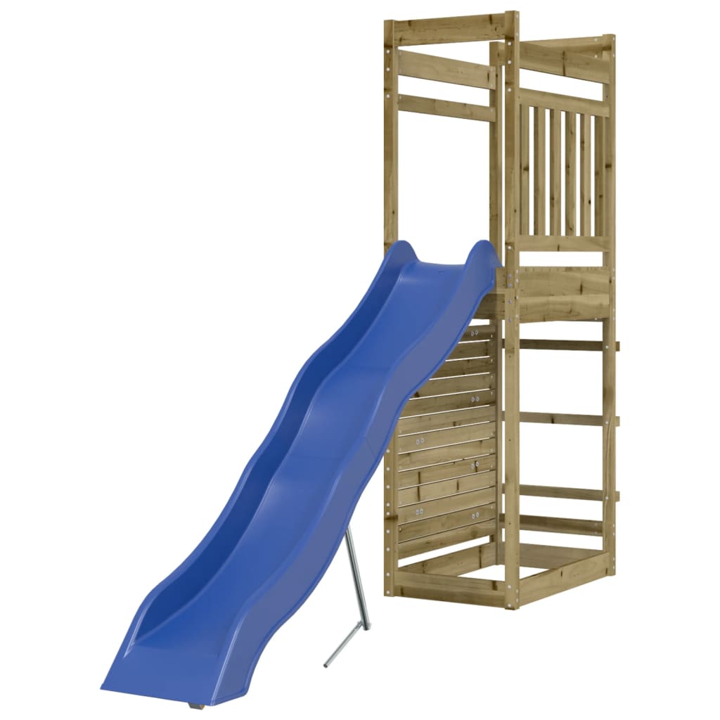 Aire de jeux d'extérieur balançoires toboggan portiques robuste jeux jardin 53 x 267 x 207 cm bois de pin imprégné