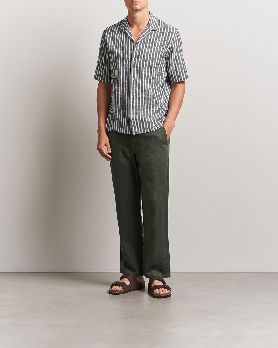 Samsøe Samsøe Oscar Striped Short Sleeve Shirt Climbing Ivy