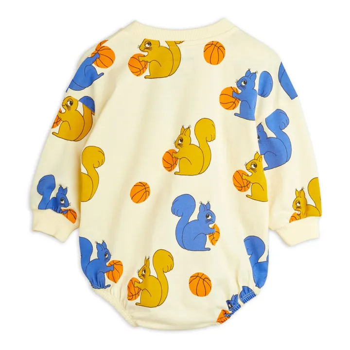 Mini Rodini Lot Body et Legging Ecureuil Coton Bio | Jaune pâle