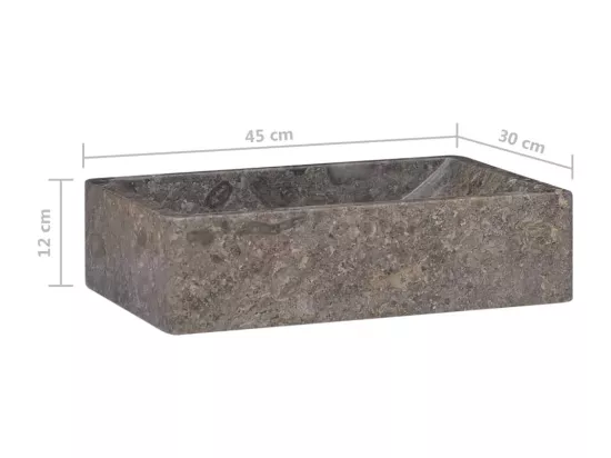 Prolenta Premium - Lavabo 45x30x12 cm marbre gris brillant