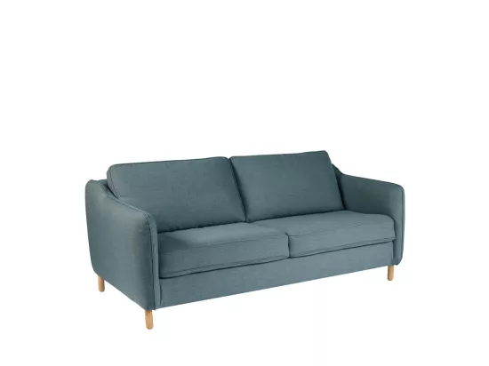 Vornay - Canapé convertible express 3 places en tissu - Bleu pétrole