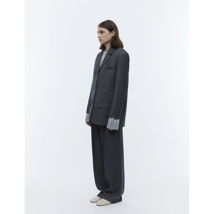 2NDDAY 2ND Harry - Pinstripes Dark grey melange