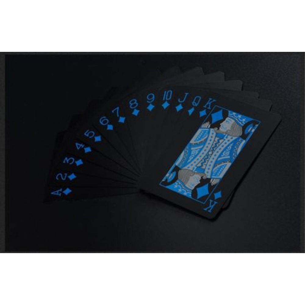 (54er Set) Poker Karten Deck Wasserfestes Jasskarten Spiel - Schwarz / Blau