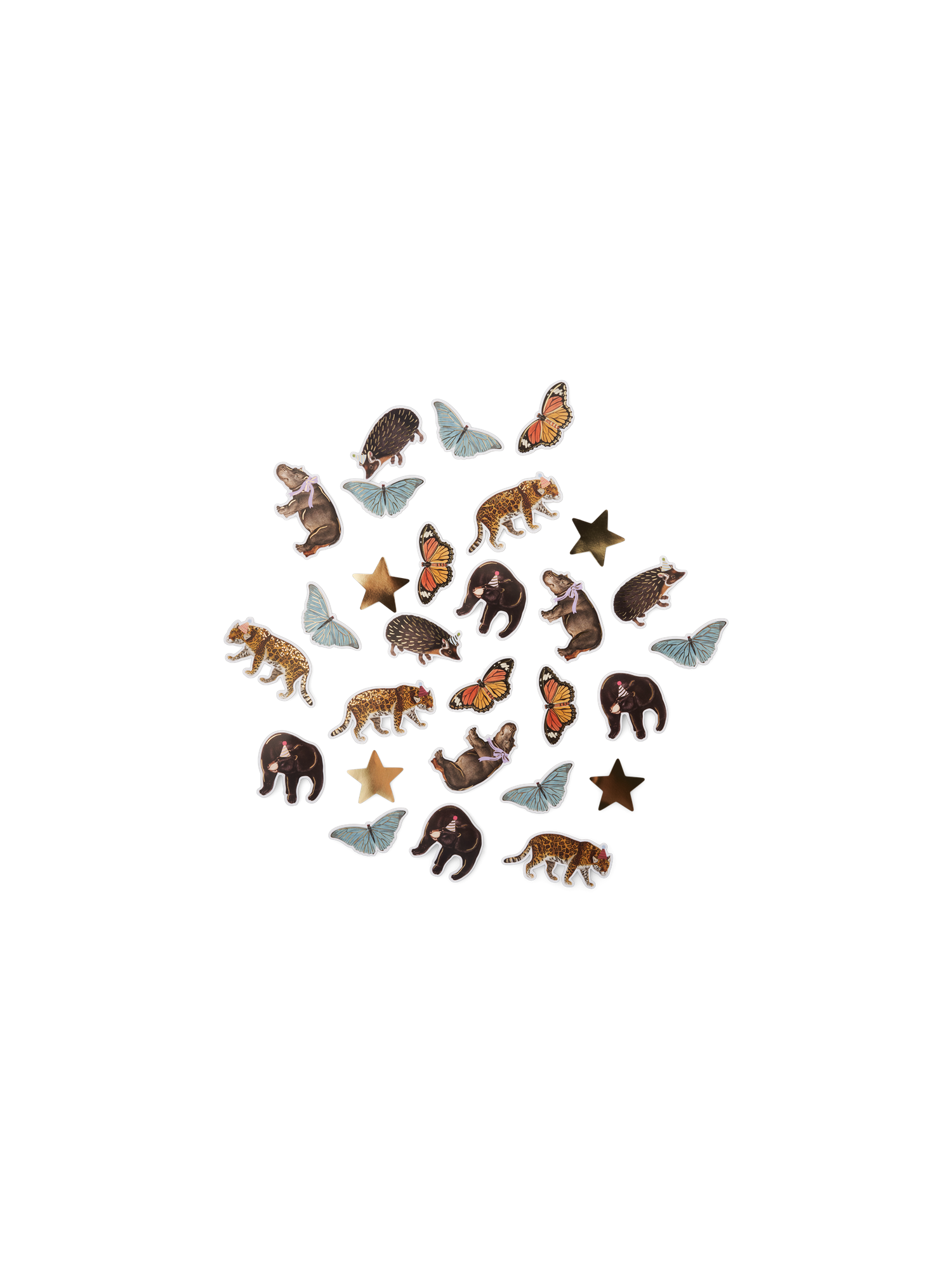 Borddekorationer | Papir. Assorterede motiver. | Gold