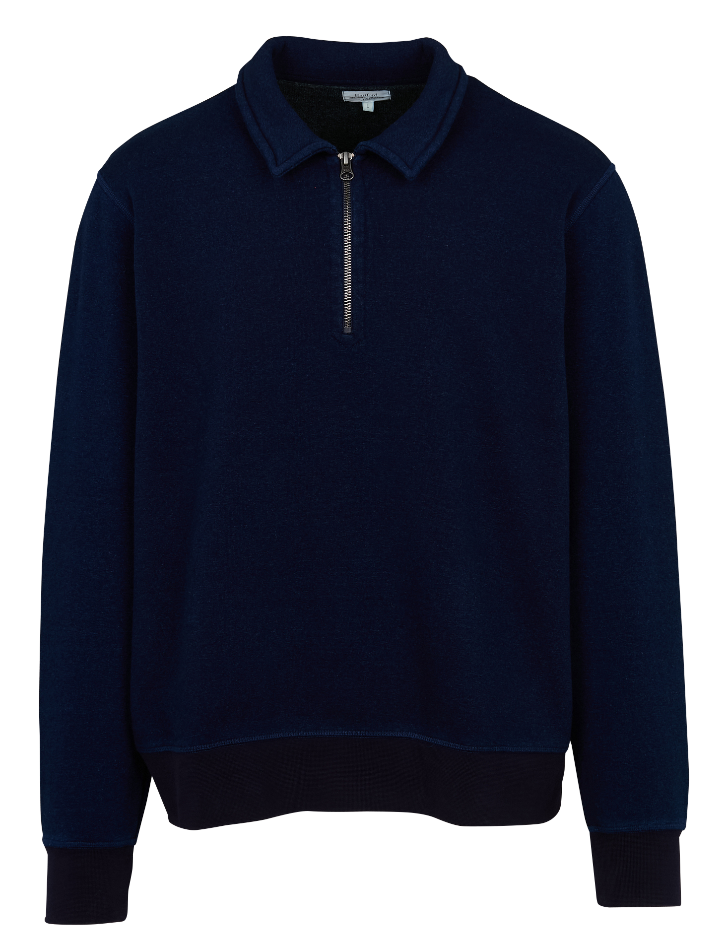 Sweatshirt droit col zippé | Bleu