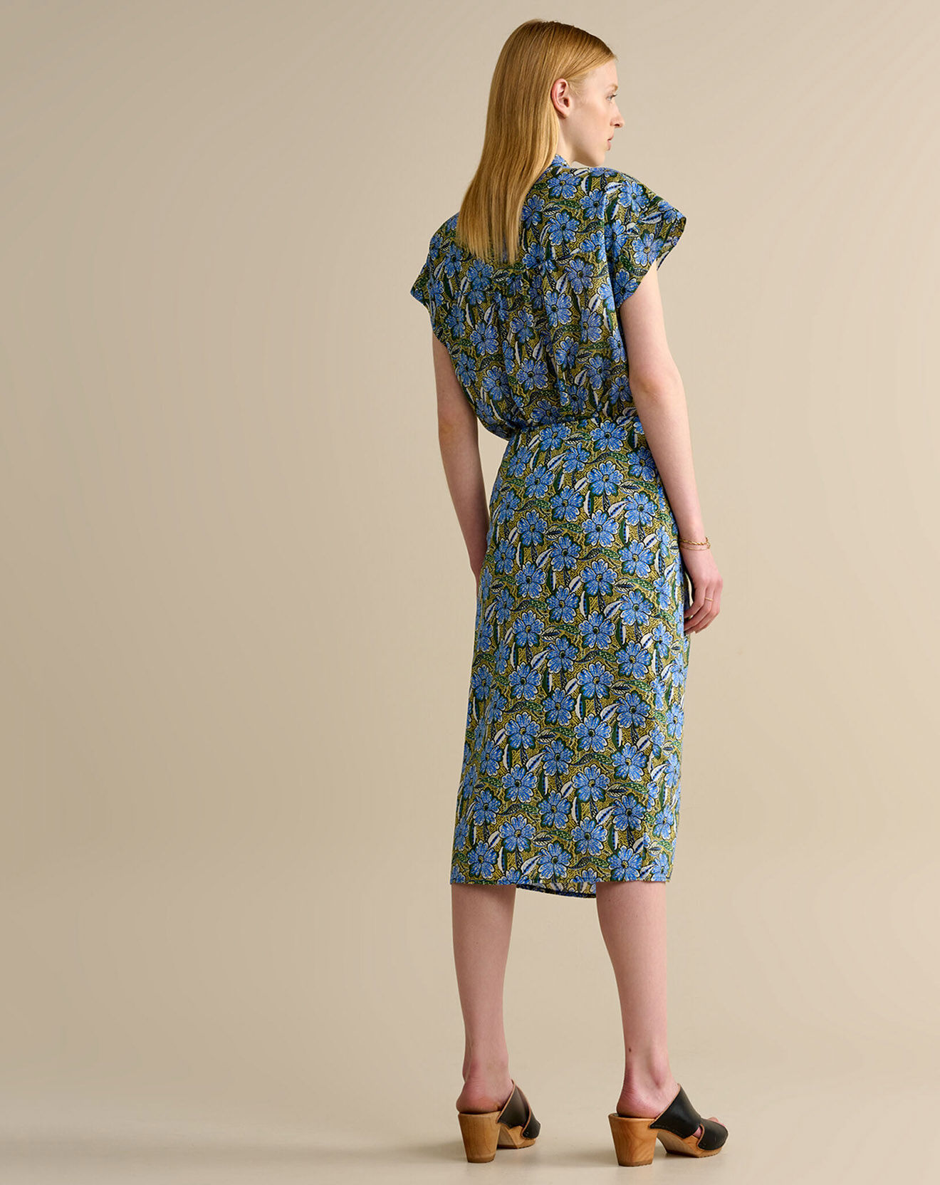 Bellerose Jupe portefeuille midi Solvay vert/bleu