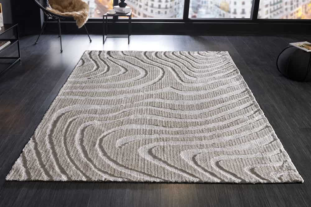 Design Teppich WAVE 240x170cm grau 3D-Effekt