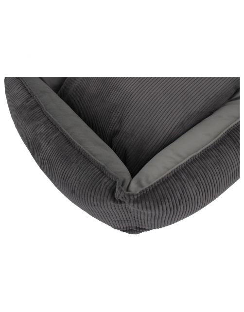 Wooff Cocoon Rib Velours Antraciet - Hondenmand