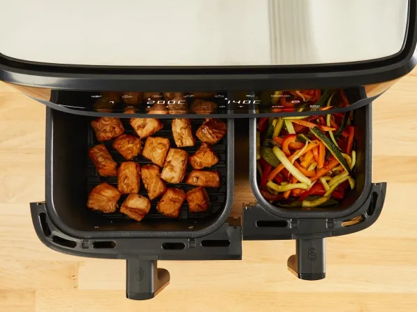 Tefal Dual Easy Fry & Grill EY905B Dobbelt 8,3 l Standalone 2700 W Varmluftfryser Grå (EY905B)