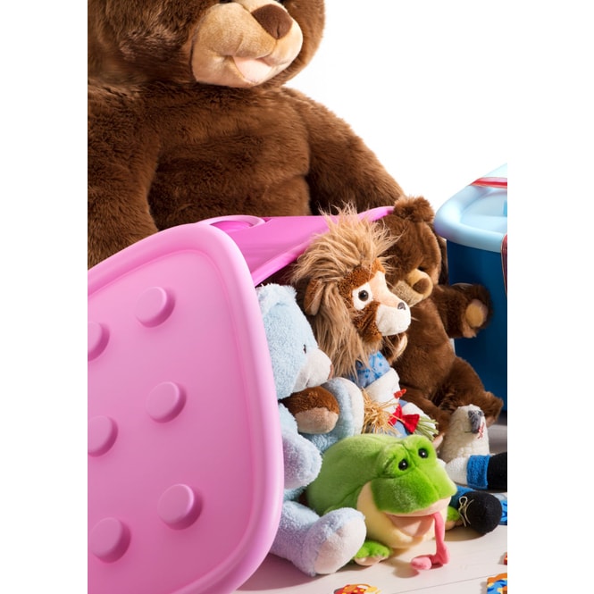 KIS - Aufbewahrungsbox - Funny Box - mit Rollen - pink/rosa
