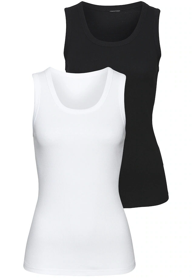 Vivance Tanktop »aus weichem Rippen-Jersey« 2er-Pack,