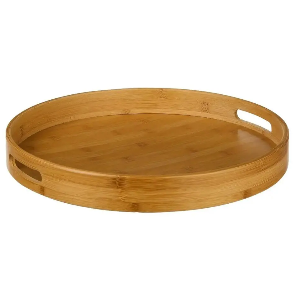 Secret de Gourmet Dienblad - bamboe - bruin - met handvaten -40cm