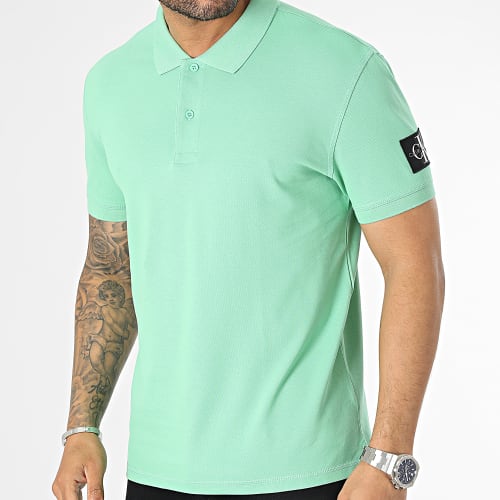 Polo Manches Courtes Monologo Badge 2850 Vert Clair