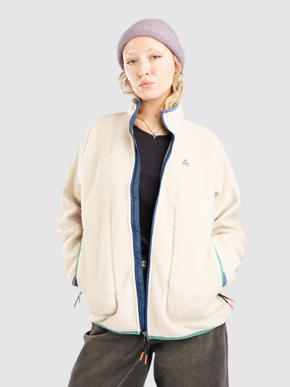 Passenger Fairbanks Full Zip Recylced Sherpa Jacket oatmeal
