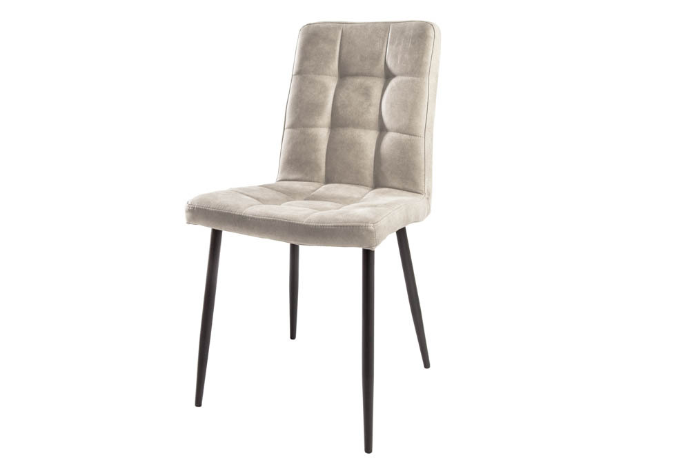 Retro Design Stuhl MODENA stone grau mit Ziersteppung