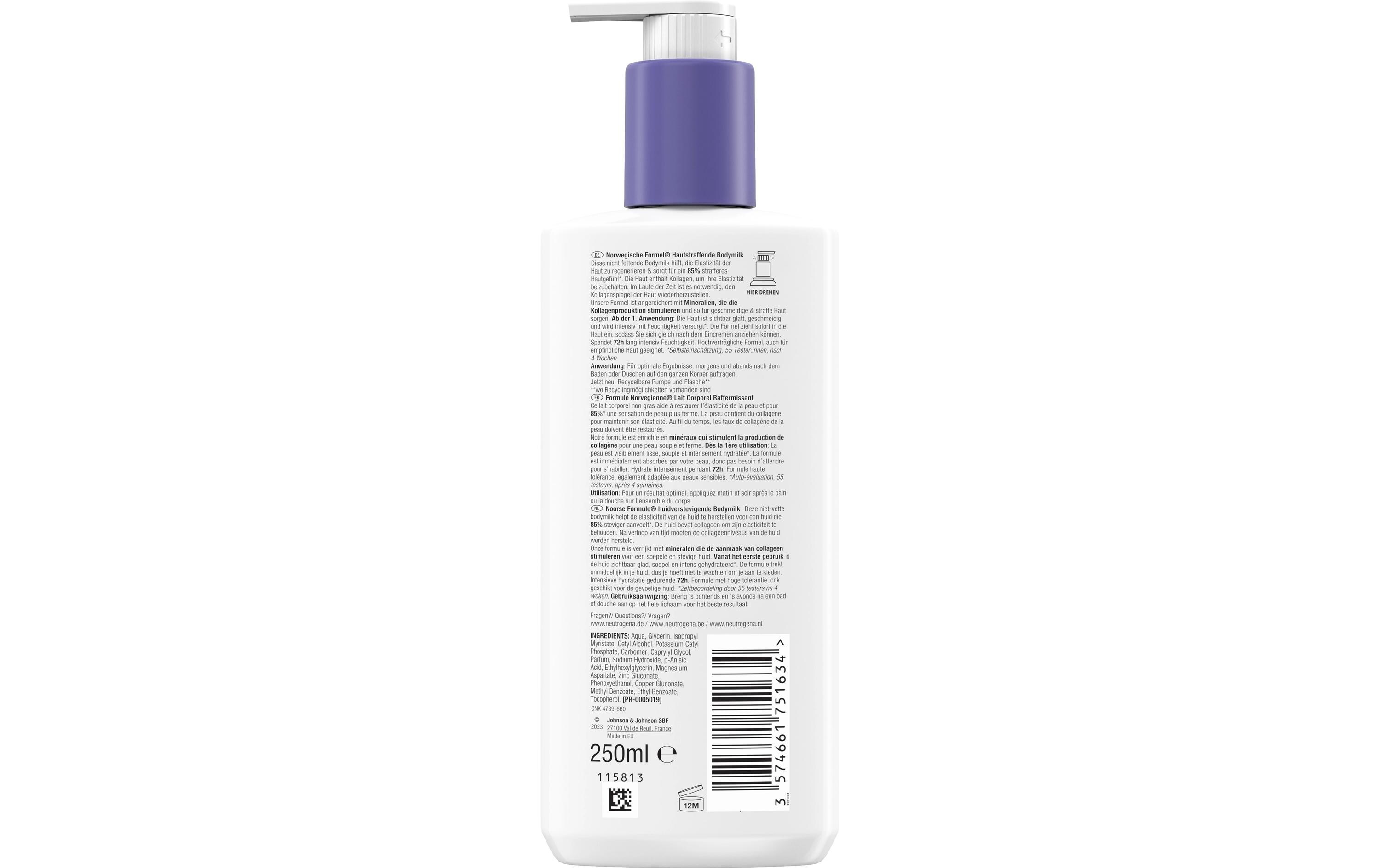 Body Lotion Hautstraffend 250 mlKörperpflege regeneriert und spendet 72h lang intensiv Feuchtigkeit