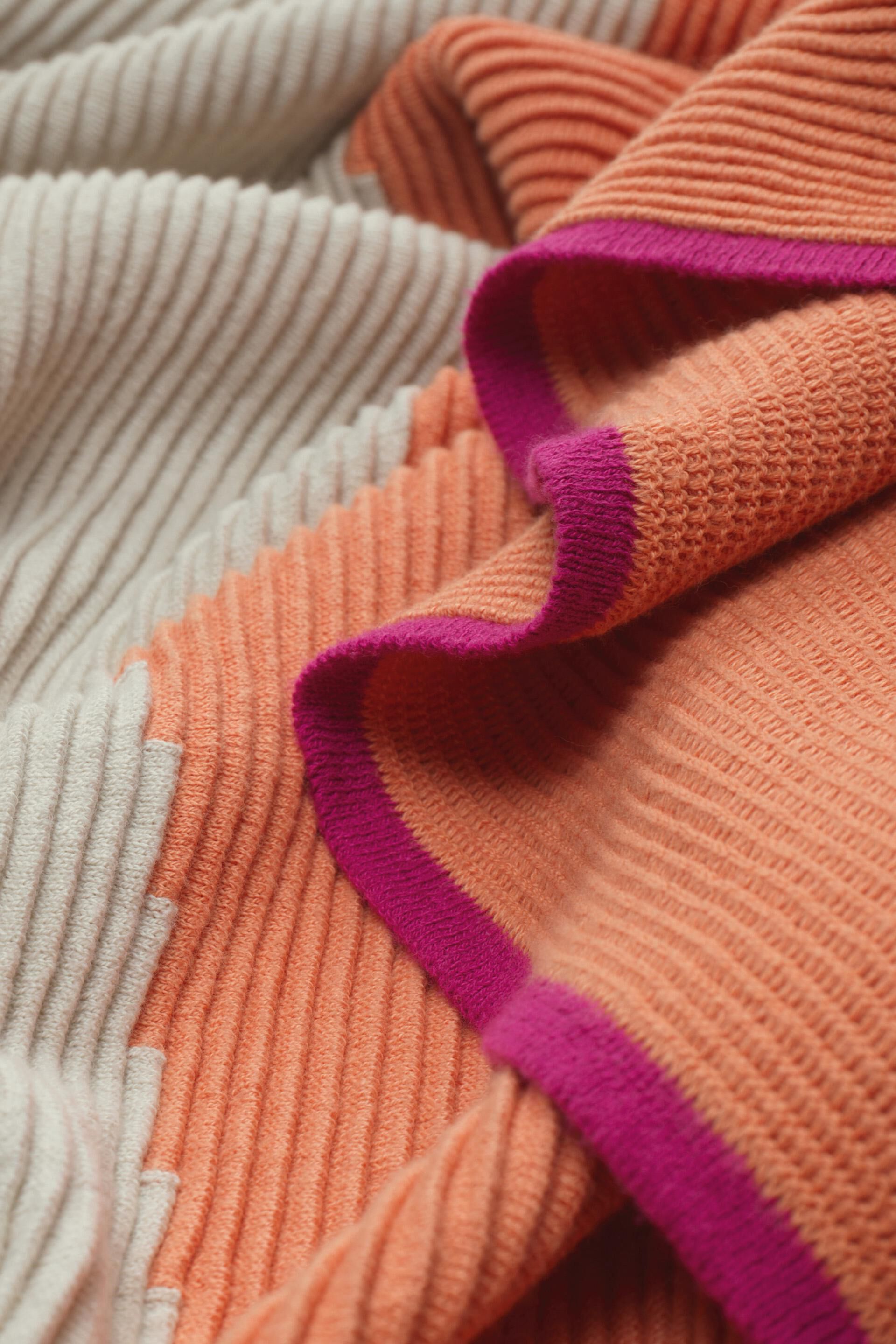 Plaid en maille structurée, 100% coton