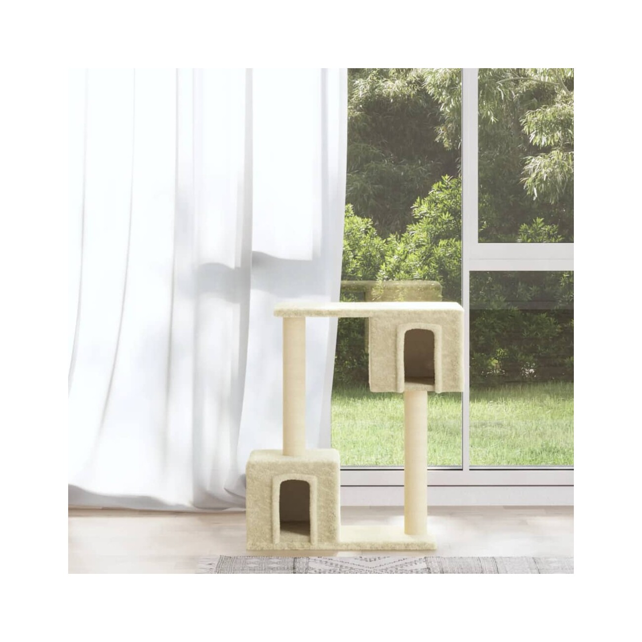 VidaXL Kratzbaum mit Sisal-Kratzsäulen 60cm creme