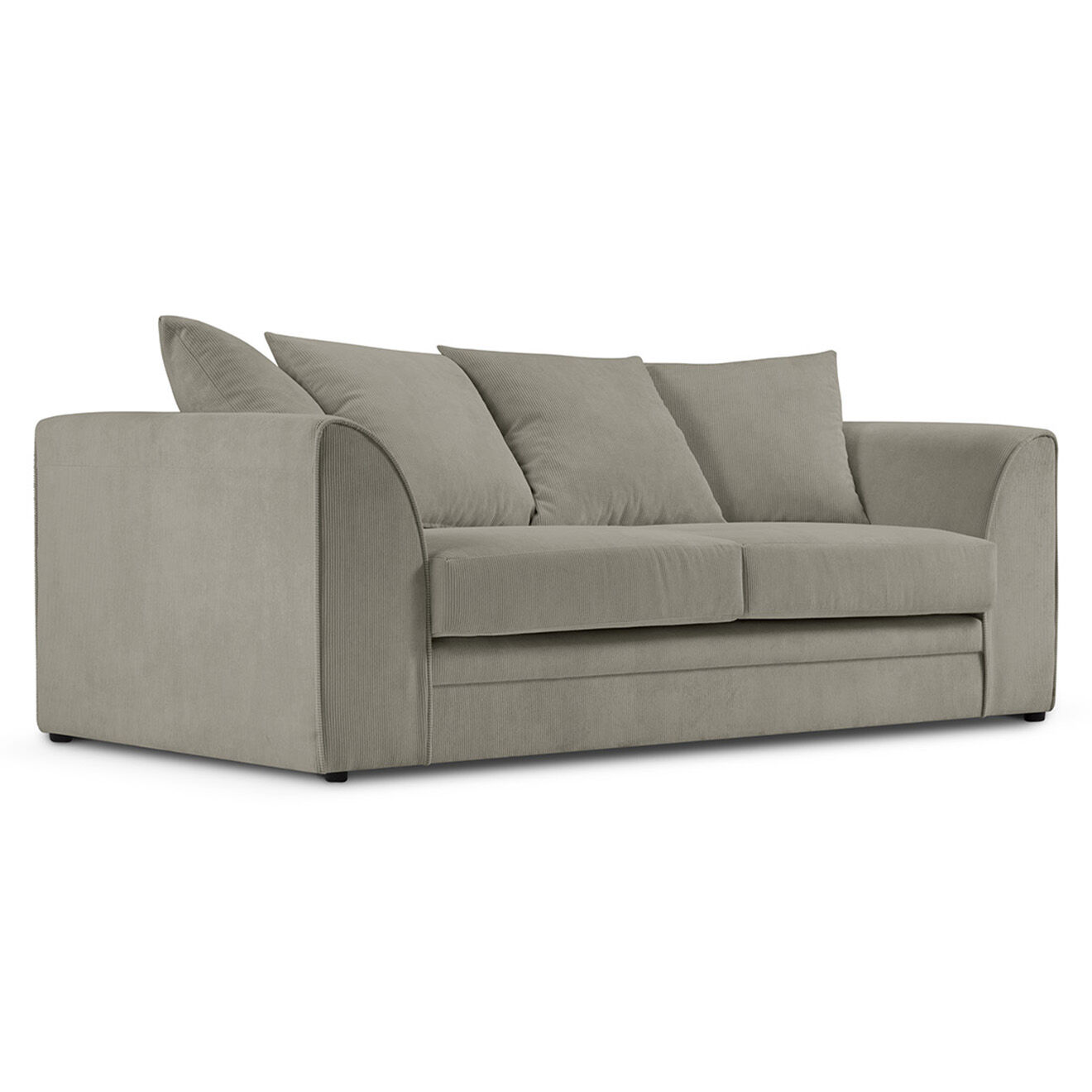 Mazzini Sofas Canapé Quince Velours côtelé 3 Places gris clair - 182x92x80 cm
