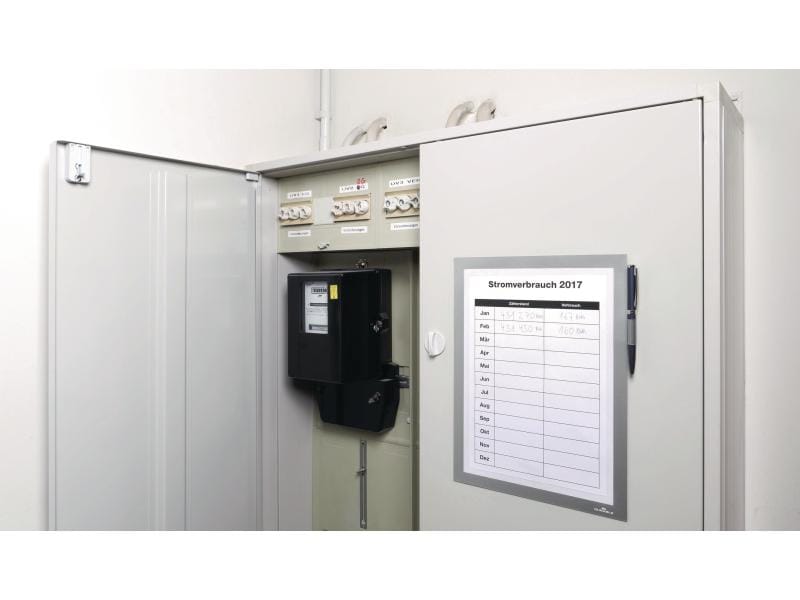 DURABLE Präsentationsrahmen Duraframe Magnetic Note A4 Silb Rahmen für Informationen