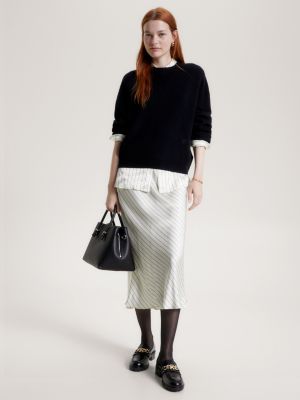 Suéter de lã e cashmere com textura canelada e modelagem relaxada