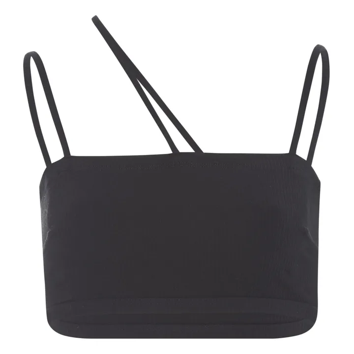 Baserange Soutien-Gorge Côtelé Nida Coton Bio | Noir
