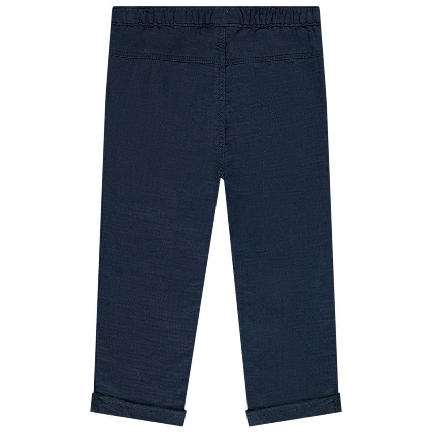 Pantalon uni en toile pour bébé garçon - Bleu marine