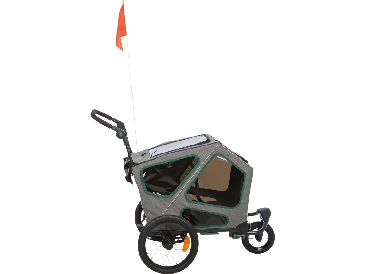 Trixie Bicycle trailer, S: 64 × 92 × 80/130 cm, grey/sage