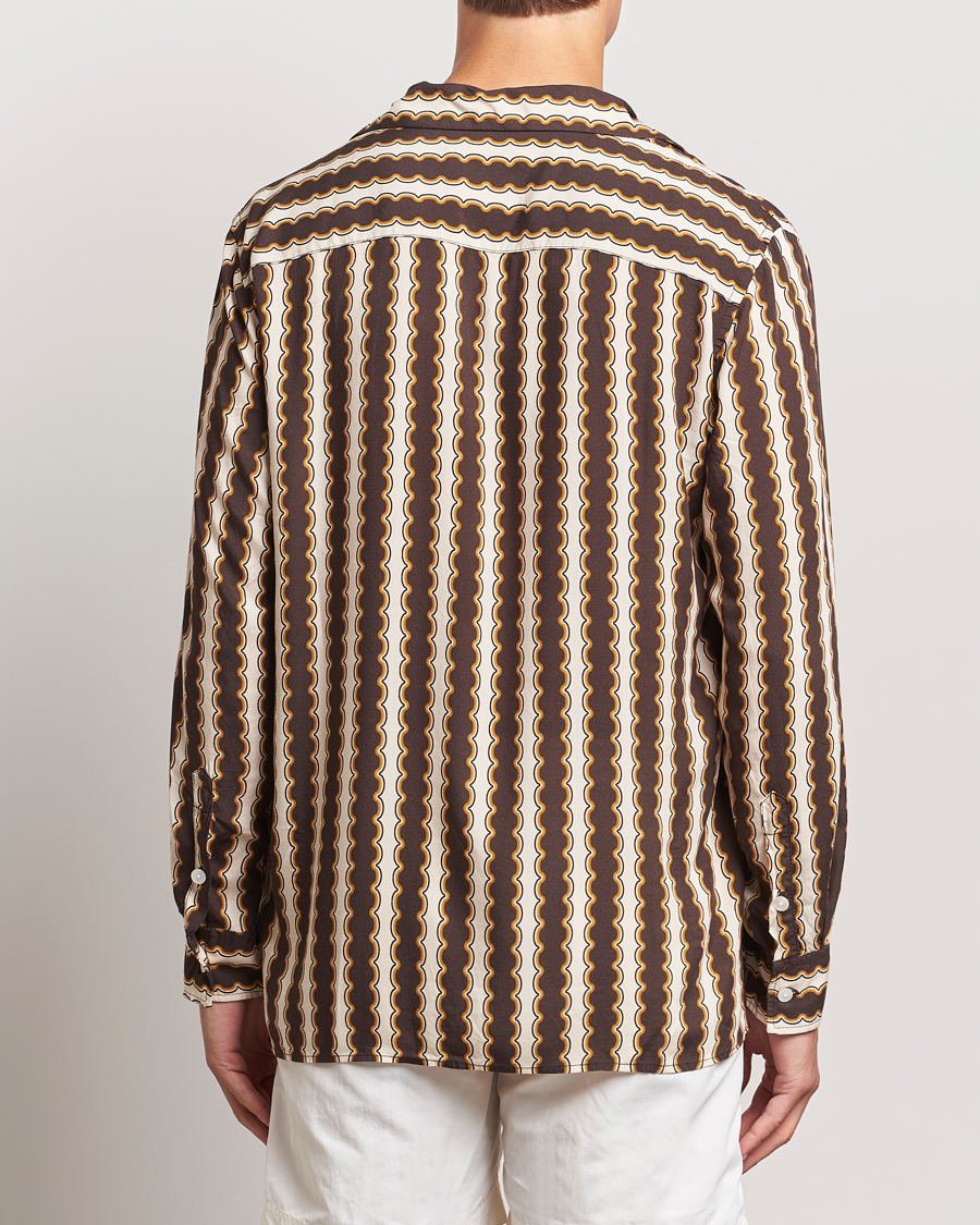 OAS Rapallo Long Sleeve Viscose Shirt Brown/Beige