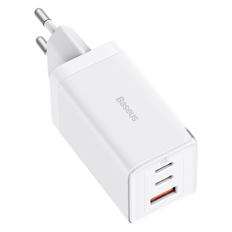 (65W) Dual USB C / USB A GaN5 Ladegerät Netzteil inkl. USB C Ladekabel - Weiss