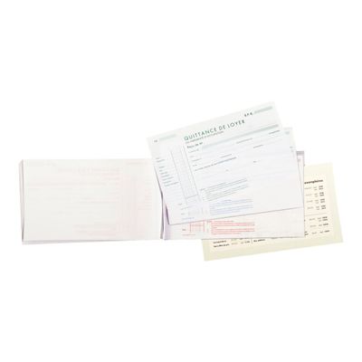 Exacompta - Manifold Carnet de quittances de loyer - 50 tripli - 12,5 x 21 cm