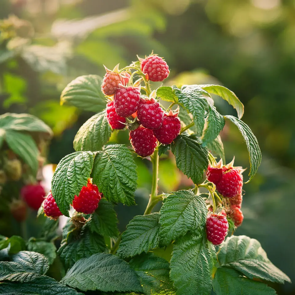 Frambozenplant - Set van 2 - Rubus 'Malling Promise' - Hoogte 50-60cm - ⌀15cm
