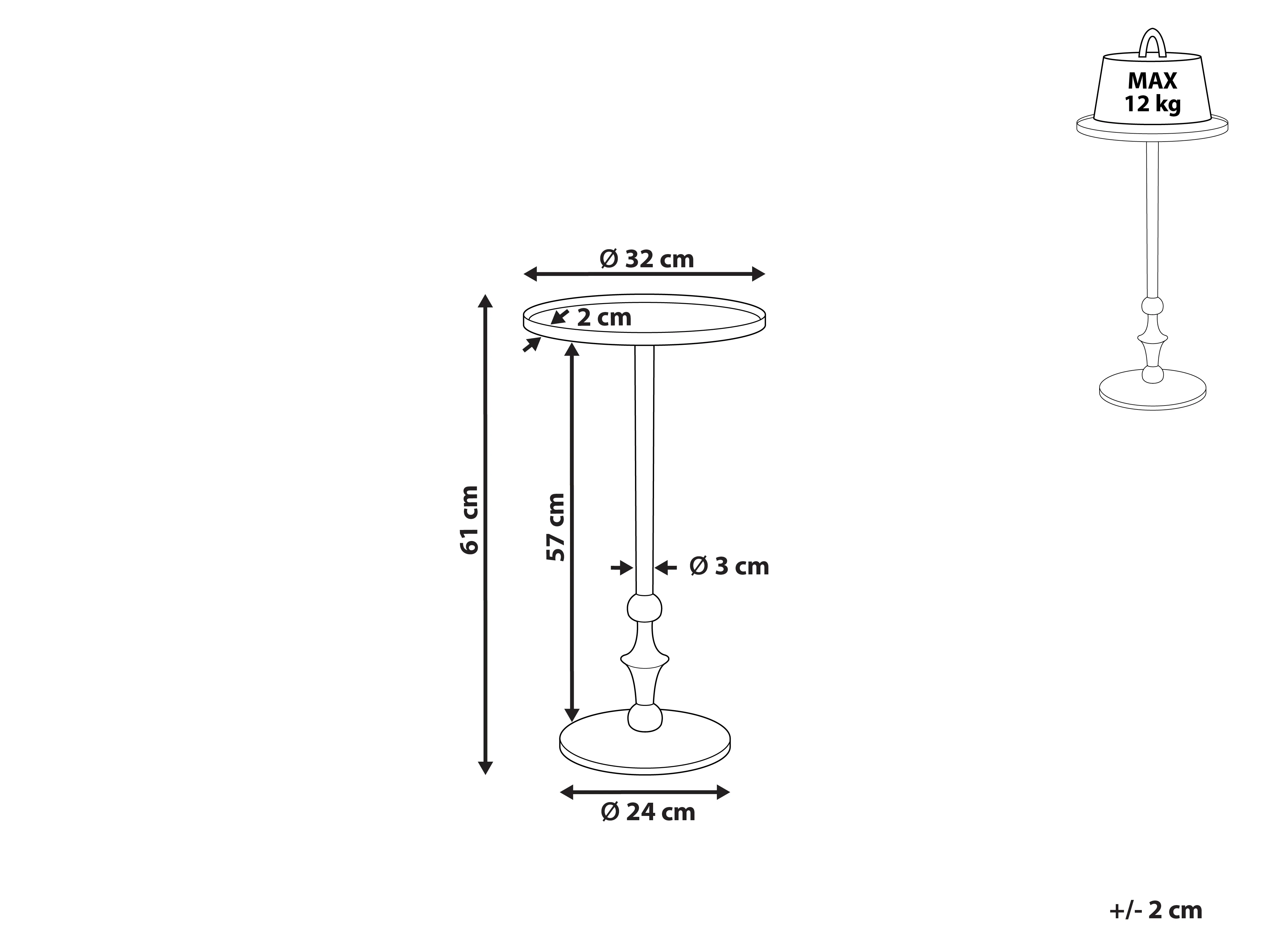 Bijzettafel MEDA Metaal Zilver