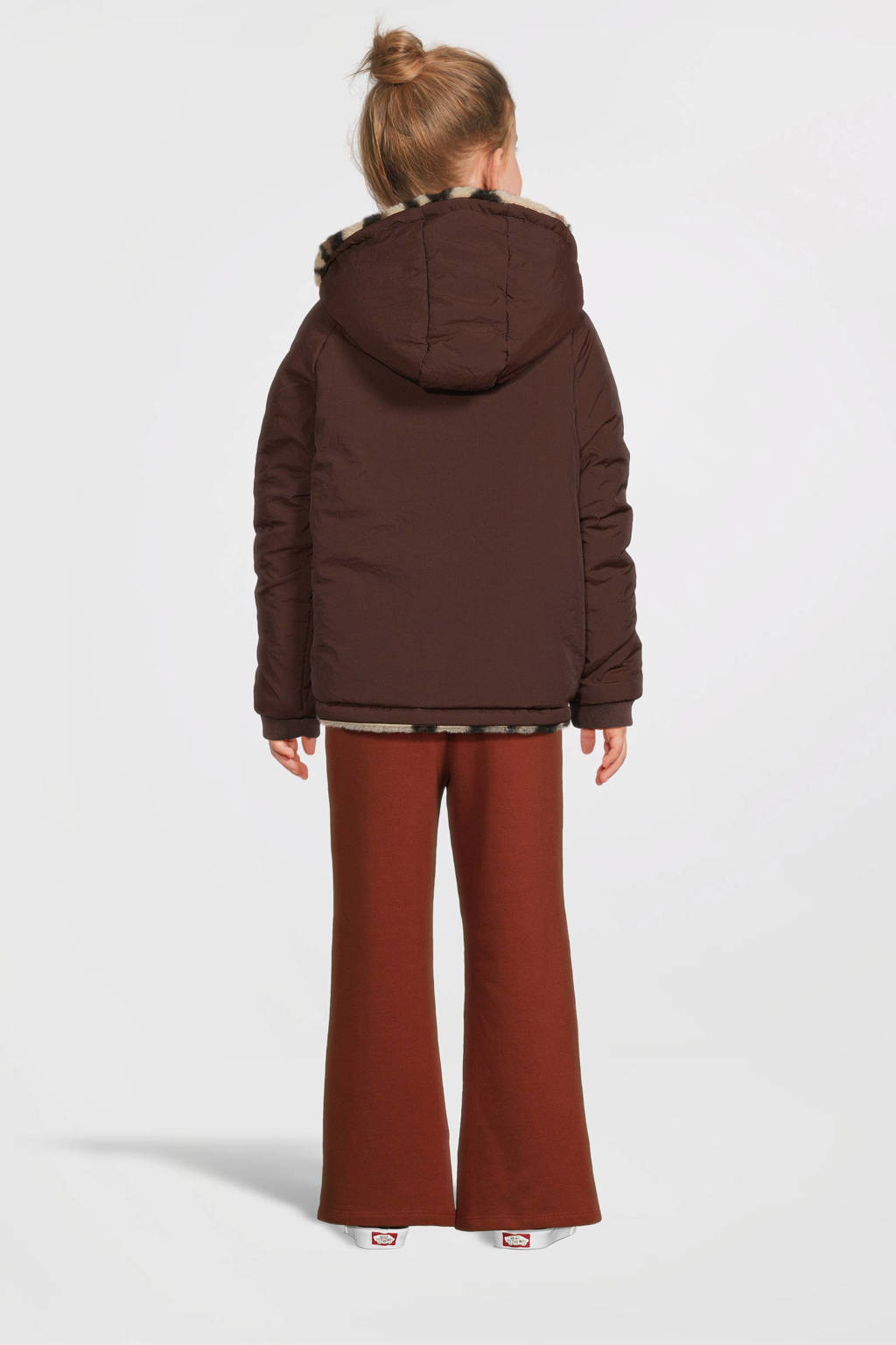 LOOXS reversibe winterjas met panterprint bruin/beige
