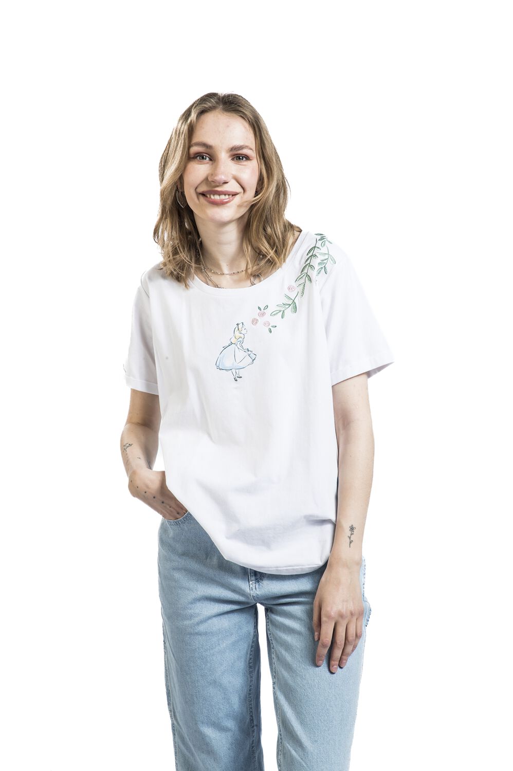 Alice With Roses | Alice Au Pays Des Merveilles T-Shirt Manches courtes