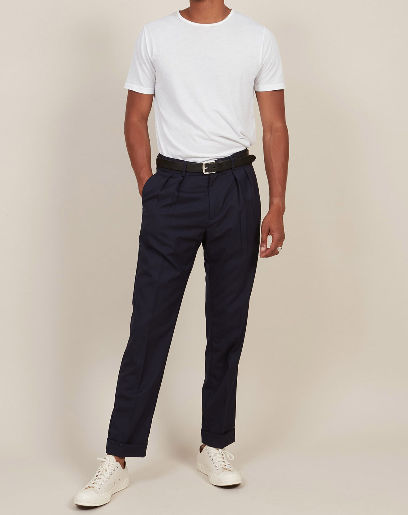 Hartford Pantalon 100% Laine Tom marine