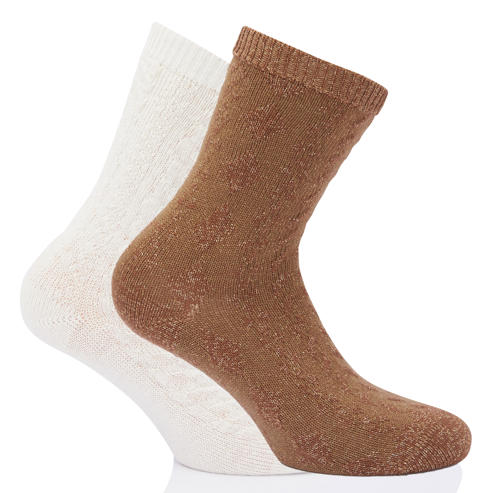 Lot de deux paires de chaussettes | Marron