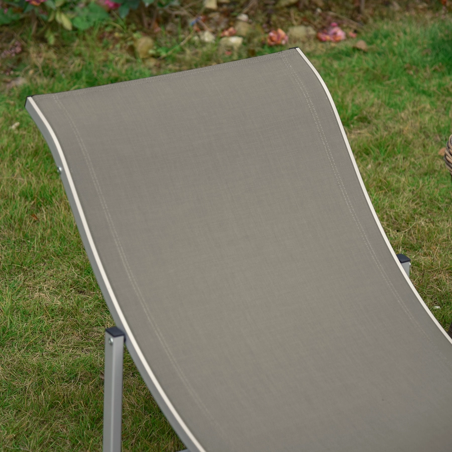Outsunny Gartenliegen 2er Set hellgrau