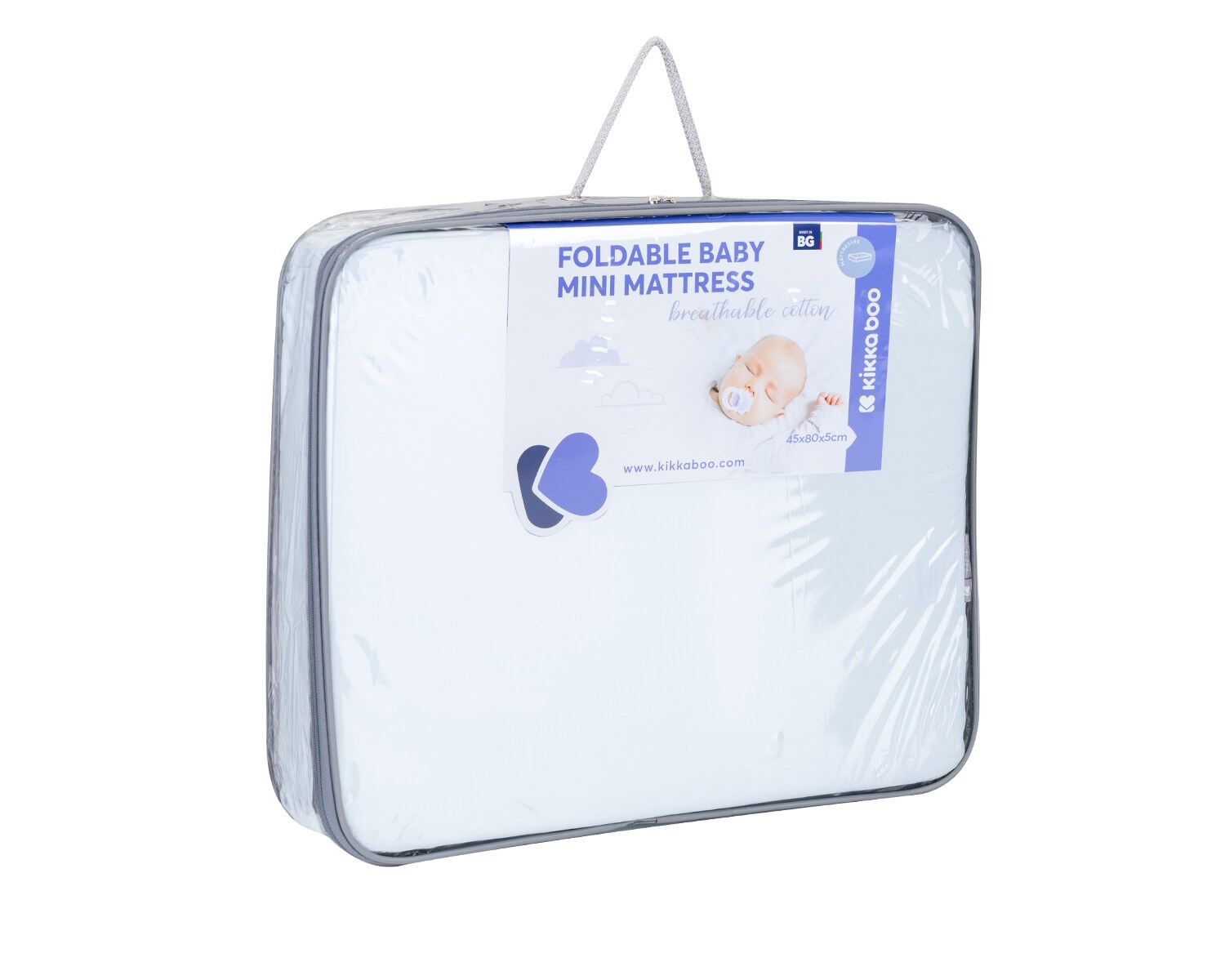 Kikkaboo Mini Babybett-Faltmatratze Dream Big 80 x 45 x 5 cm, Bezug abnehmbar blau