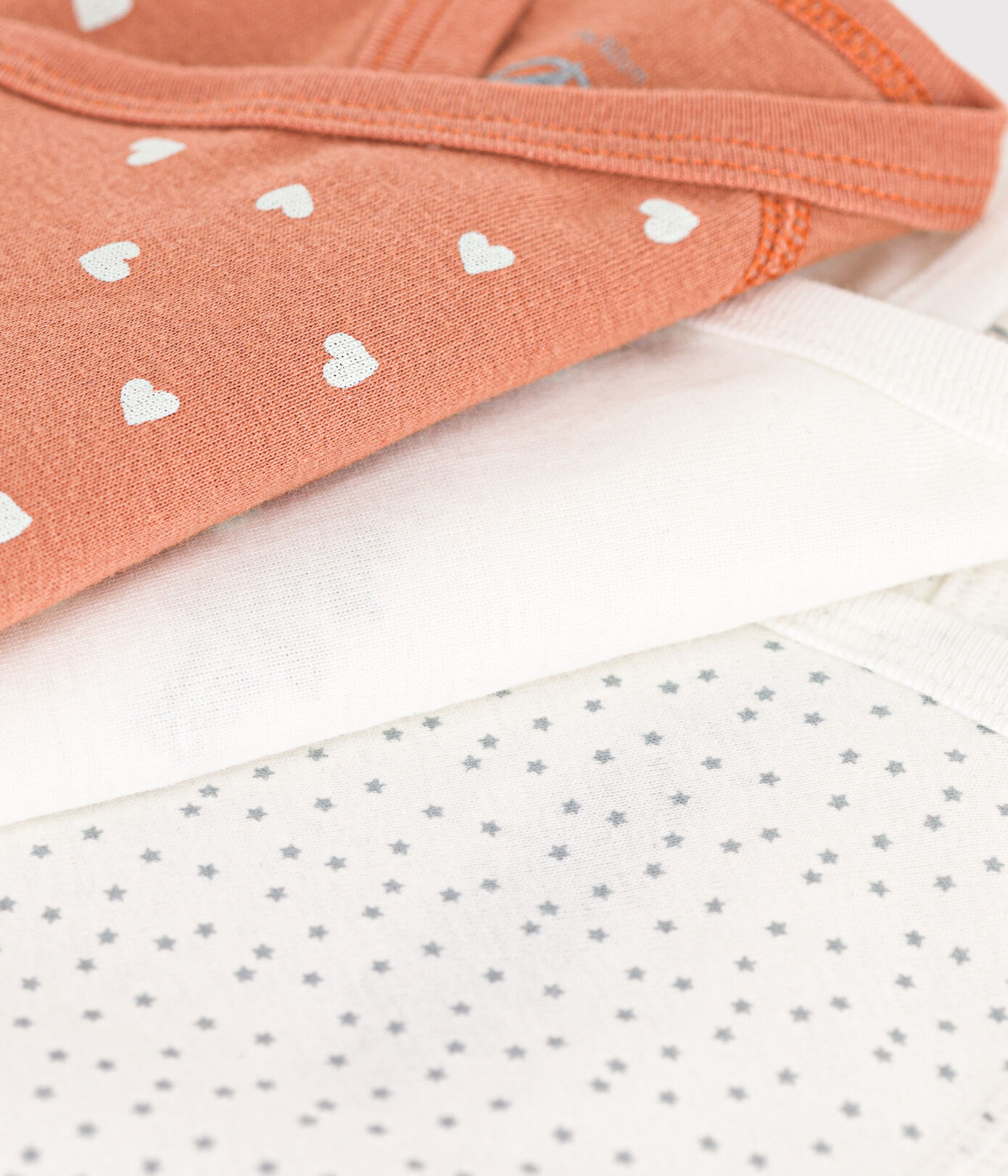 LOT DE 3 BODIES MANCHES COURTES BÉBÉ EN COTON