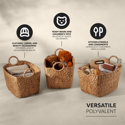 Panier de rangement en jacinthe d'eau Caracas