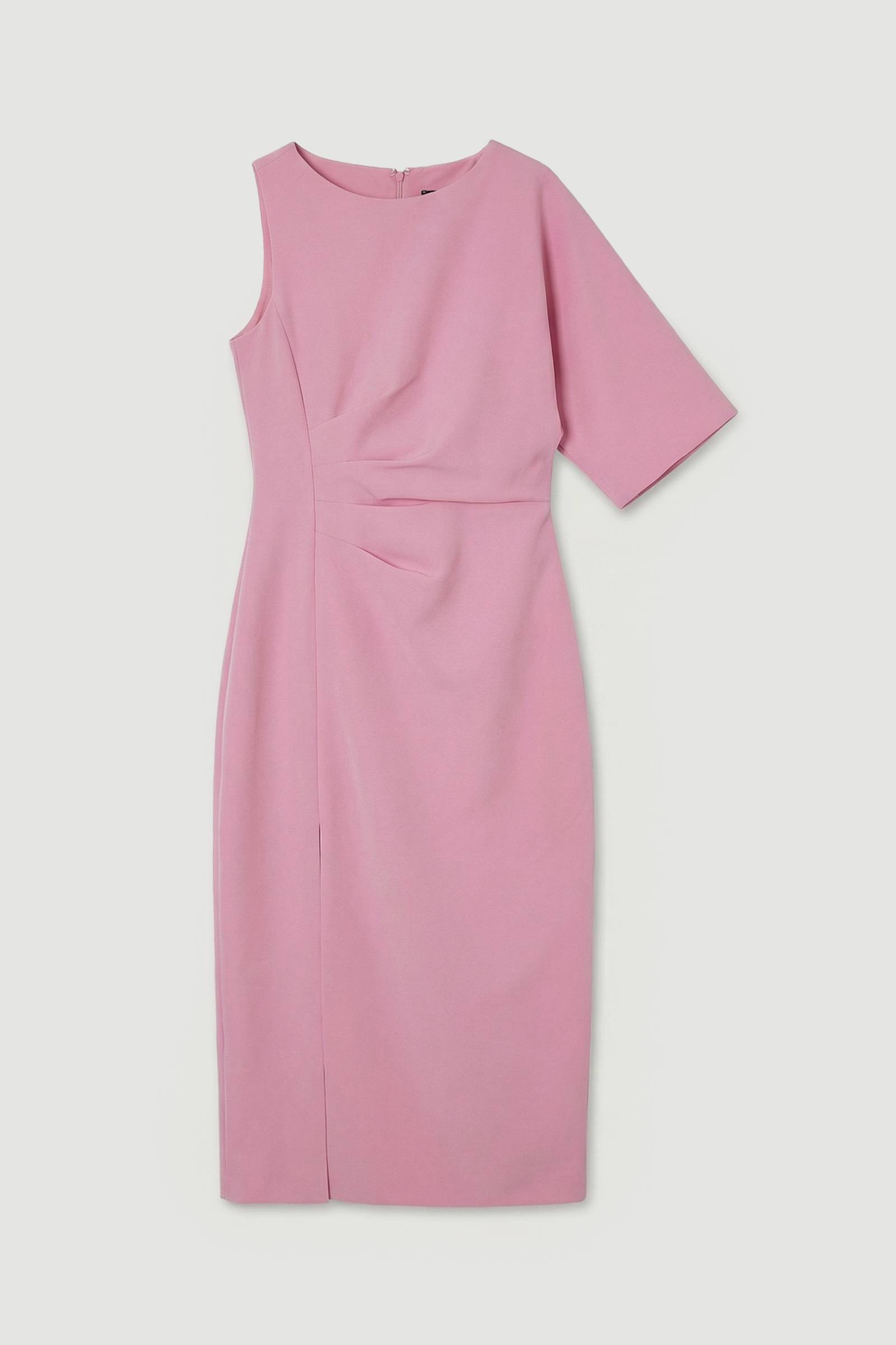 KarenMillen Robe Crayon Mi-Longue Asymétrique Ajustée Douce