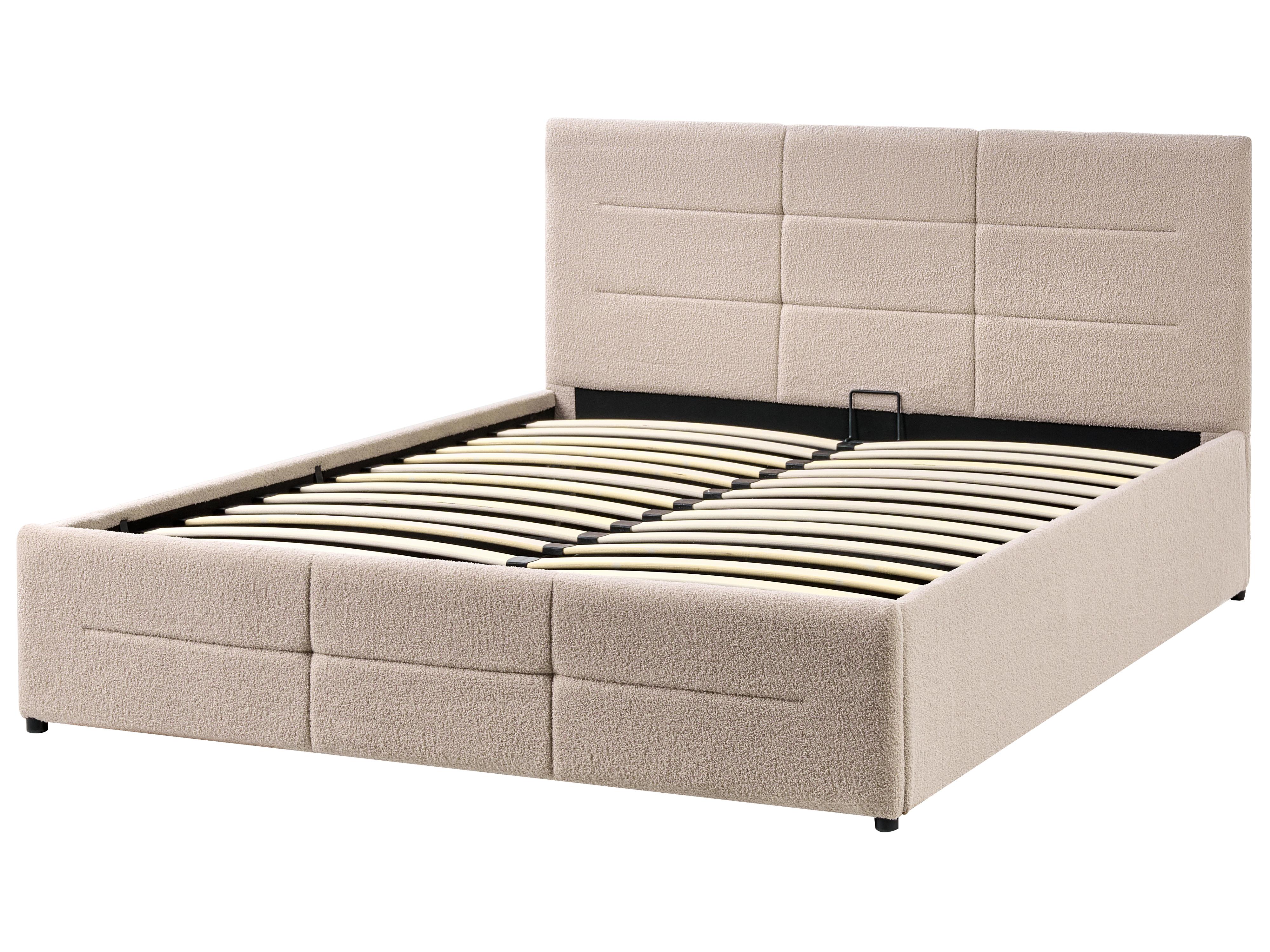 Bed met opbergruimte Bouclé MASSOGNES 140 x 200 cm Beige