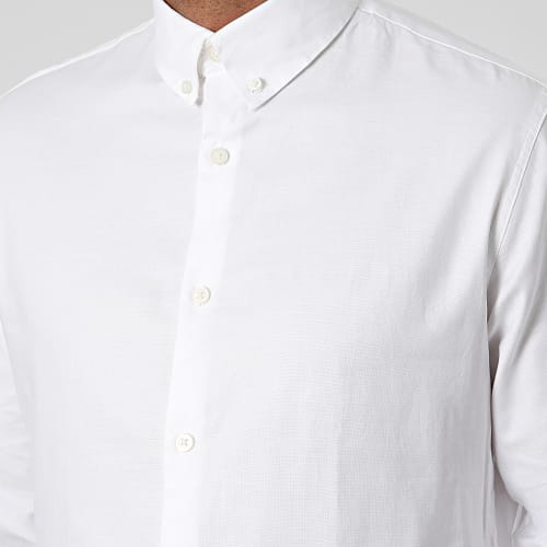 Chemise Manches Longues Pinpoint Blanc