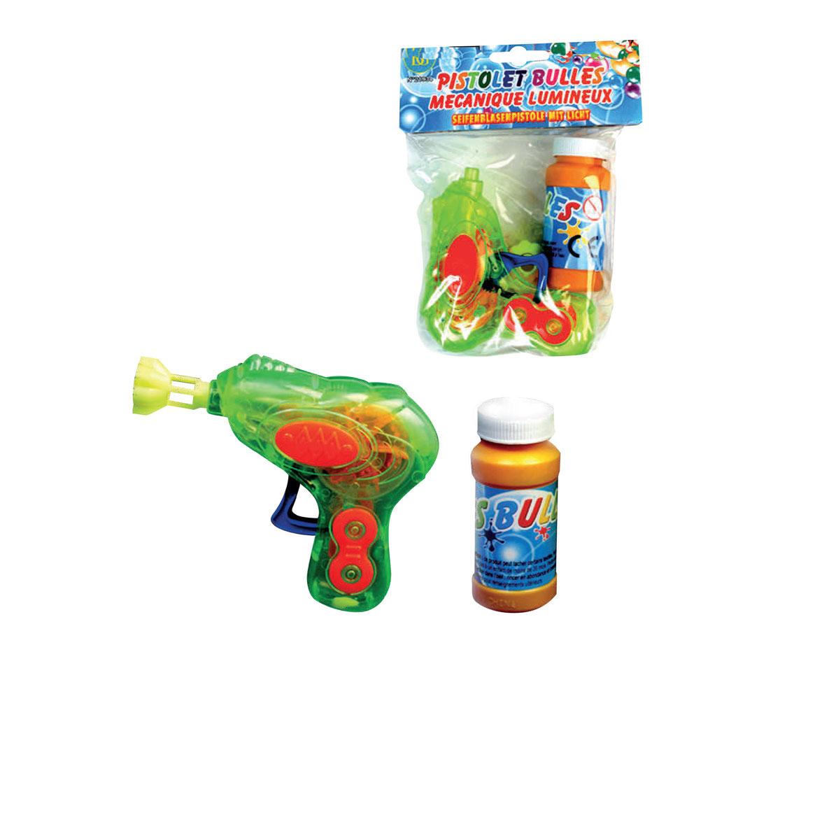 PISTOLET BULLE DE SAVON LUMINEUX 11 CM