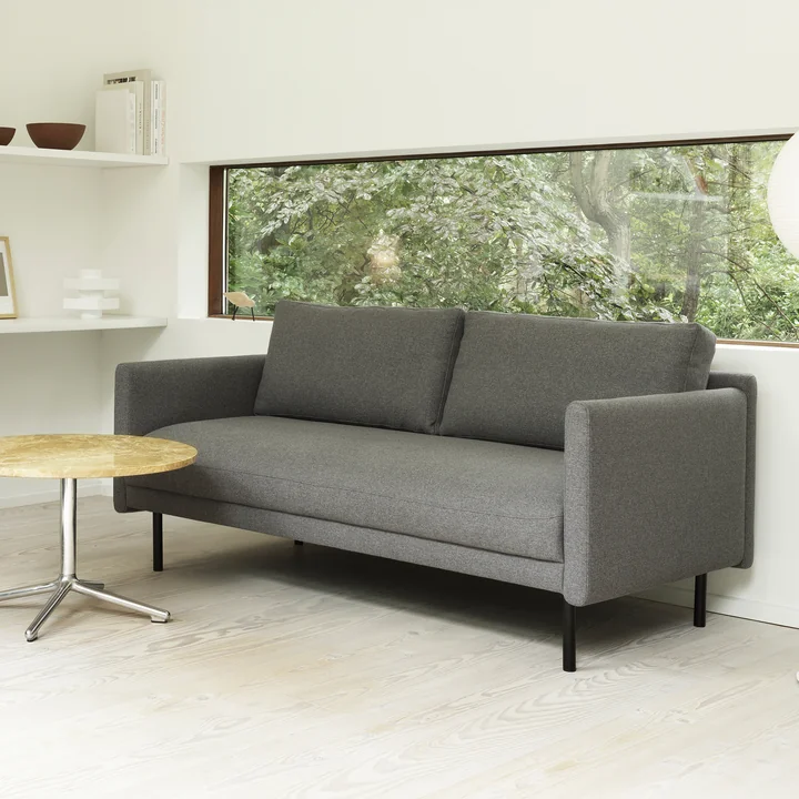 Normann Copenhagen - Rar 2-Sitzer Sofa, schwarz / Venezia off-white