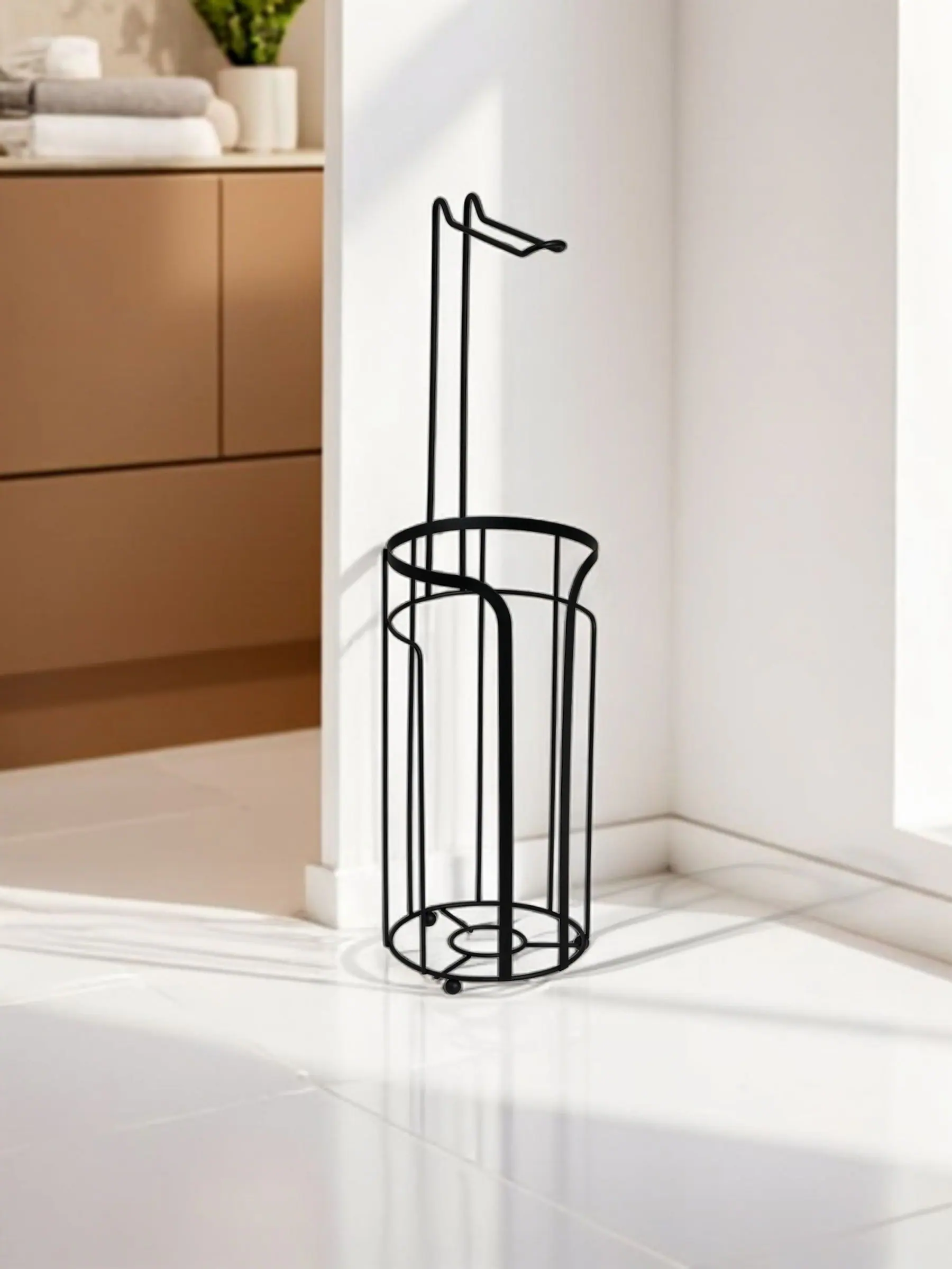 Showerdrape Dante Floor Caddy and Toilet Roll Holder
