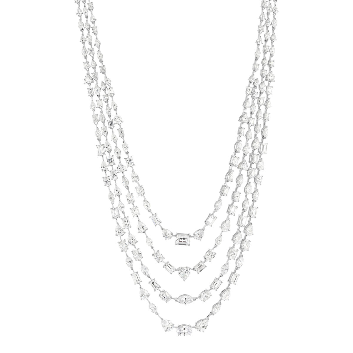 Collier argent 925 zirconias 42cm