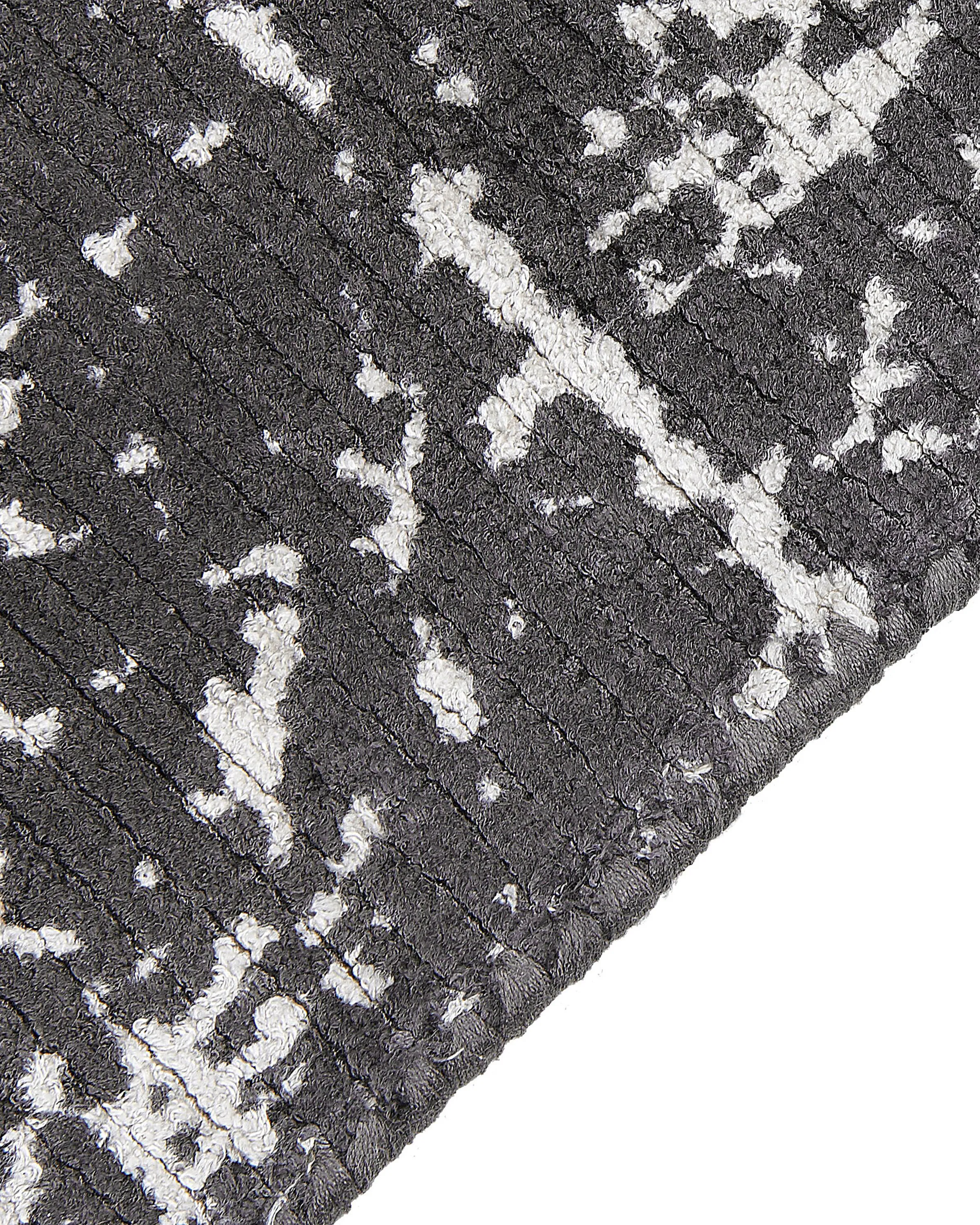 Vloerkleed HANLI Donkergrijs 160 x 230 cm Viscose