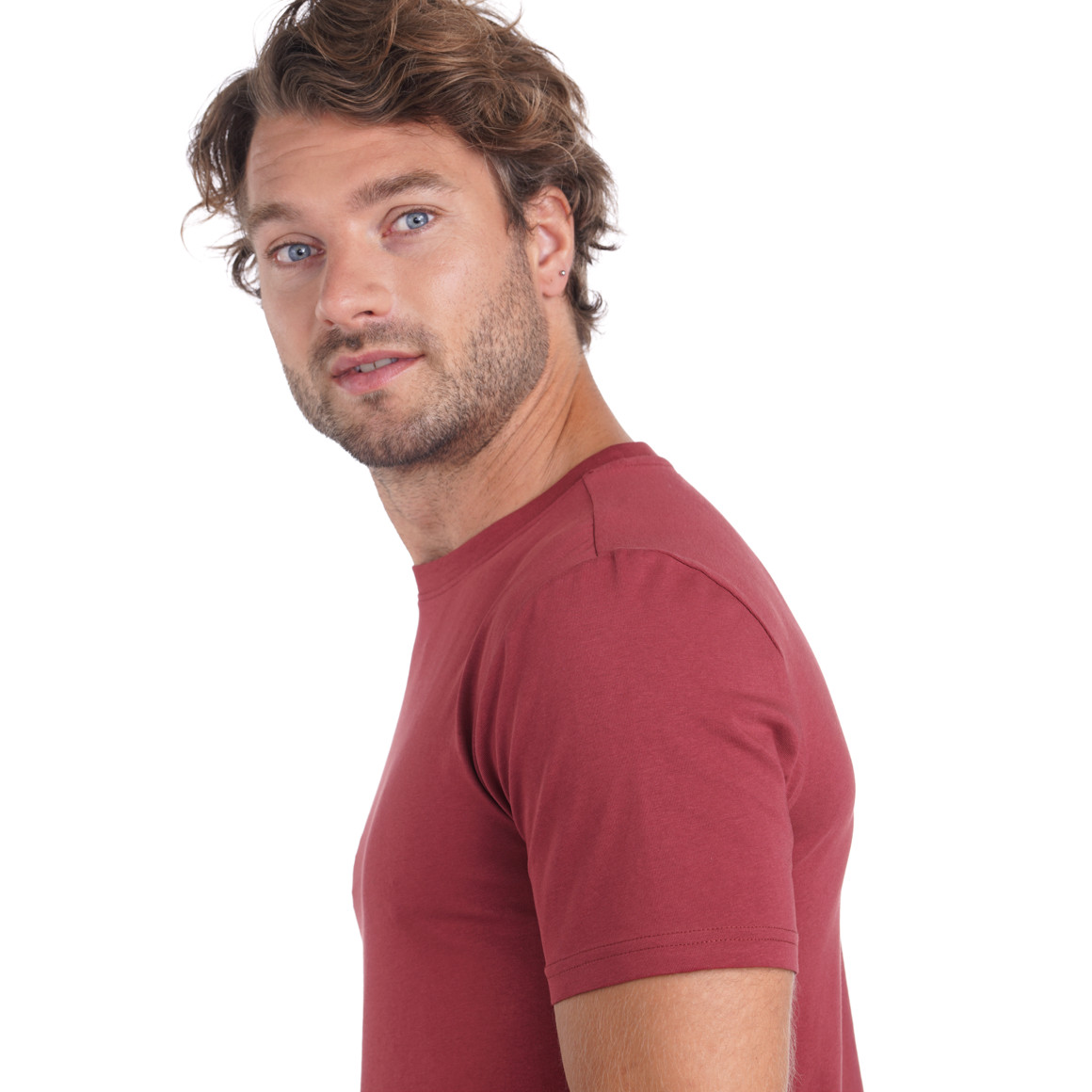 VanVaan Herren T-Shirt im Basic-Look dunkelrot